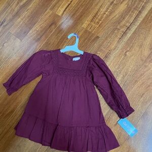 Cat & Jack Maroon Long Sleeve Dress